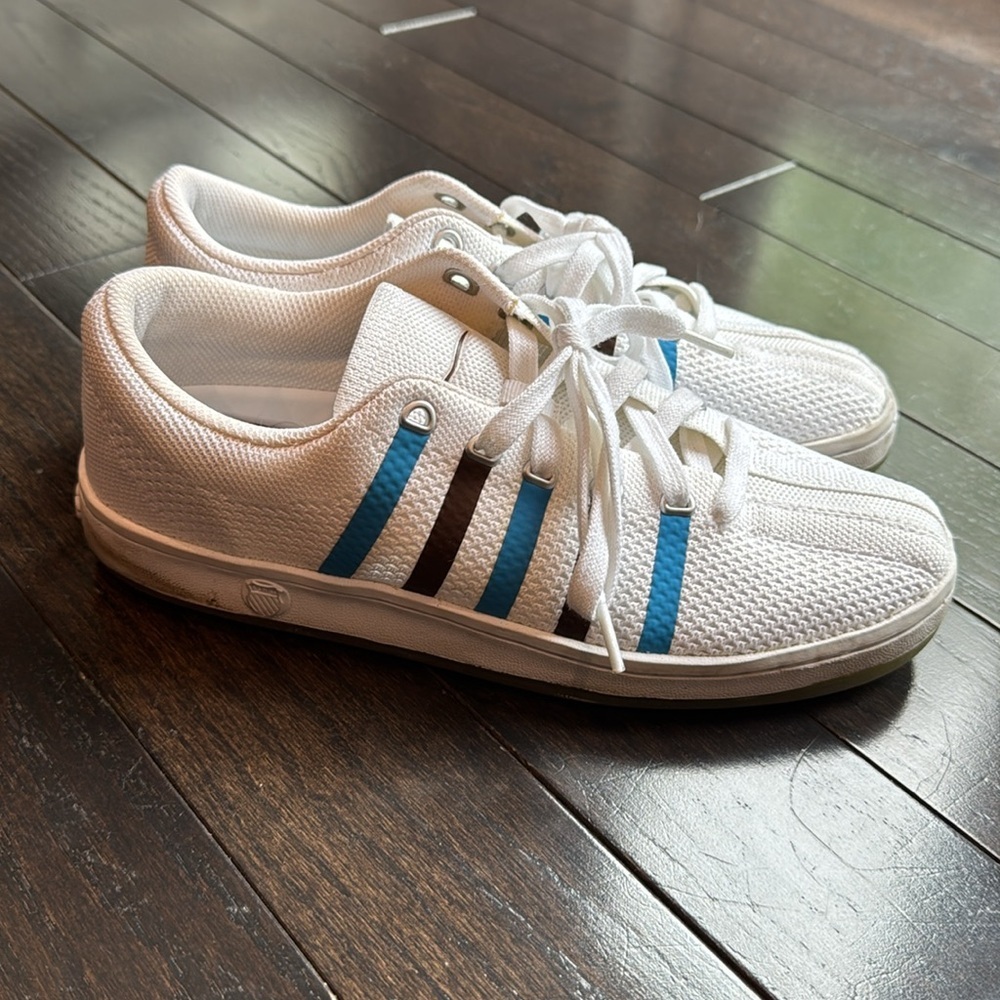🔵 K-Swiss Men's Classic 88 Knit Clouds & Dirt Sneaker Size 8.5